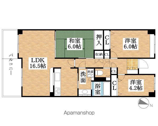 パークシティ江南三番街(3LDK/7階)の間取り写真