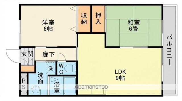 駅前コーポラス(2DK/4階)の間取り写真