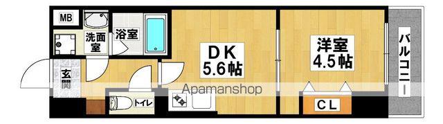 ARCA堺綾之町(1DK/10階)の間取り写真