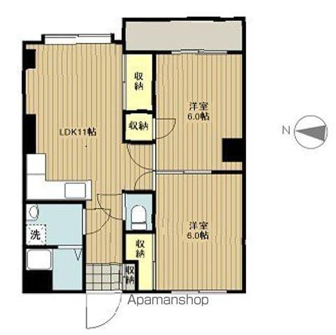 レジデンス麓山(2LDK/1階)の間取り写真