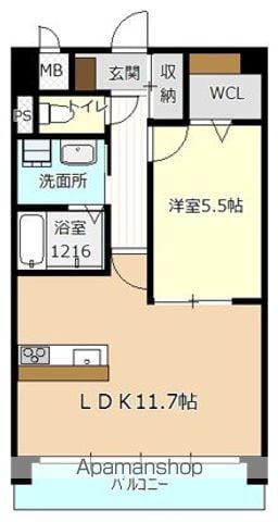 レクラン栄生(1LDK/7階)の間取り写真