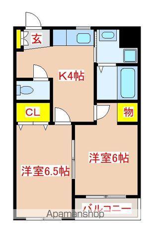 サンパーク国分F棟(2K/2階)の間取り写真