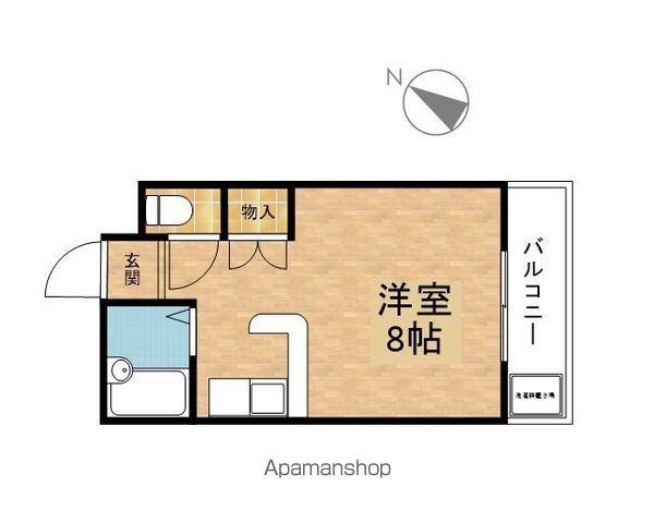 ミナール一里山(1K/4階)の間取り写真