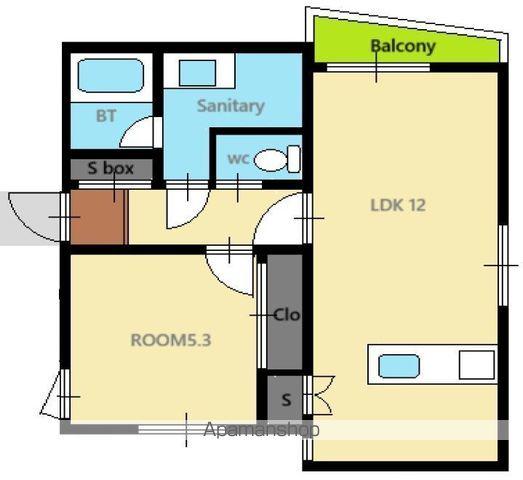 サンジェルマン西小岩(1LDK/2階)の間取り写真