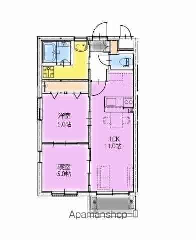 アーベイン潮見(2LDK/1階)の間取り写真