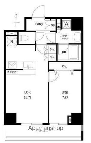GENOVIA両国ⅥGREEN VEIL(1LDK/4階)の間取り写真