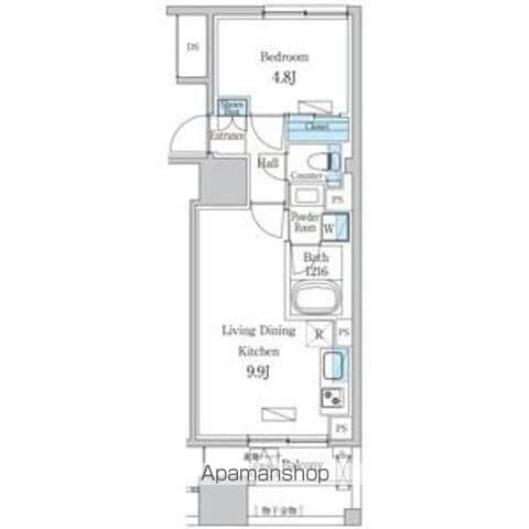 デュオフラッツ今池フレア(1LDK/8階)の間取り写真