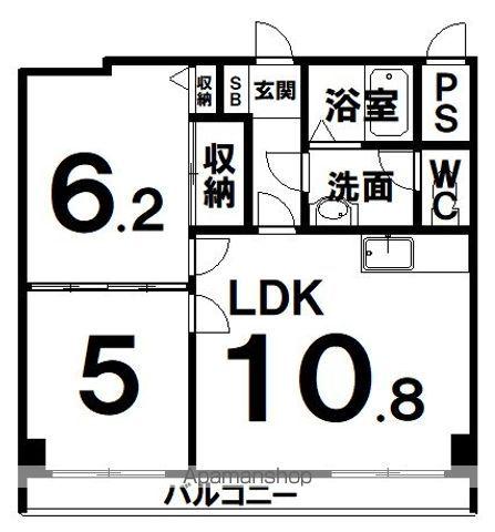 ハイムパピルス(2LDK/2階)の間取り写真
