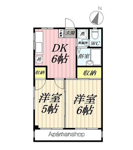 八潮351マンション(2DK/3階)の間取り写真