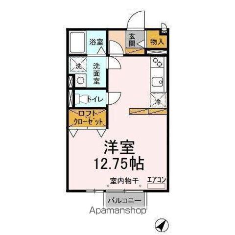 グランパティオ Ⅲ(ワンルーム/2階)の間取り写真