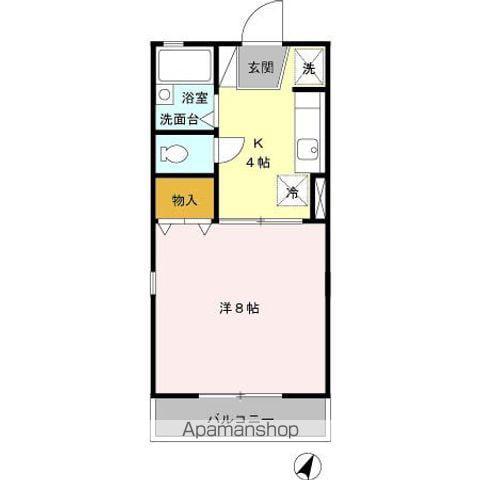 コスモスA棟・B棟(1K/1階)の間取り写真