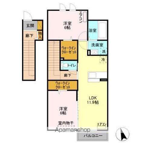 スバルコーポC(2LDK/2階)の間取り写真