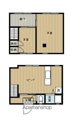 稲荷町アパート(2DK/1階)の間取り写真