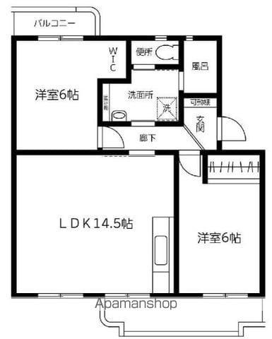 大板井7000棟(2LDK/4階)の間取り写真