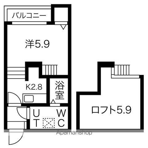 エスパス・リブレ(1K/2階)の間取り写真