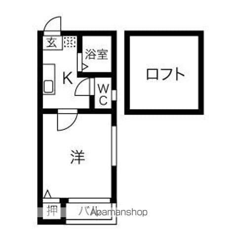 エンルート栄生(1K/1階)の間取り写真