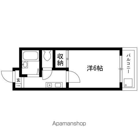 サンハイツ喜多山(ワンルーム/2階)の間取り写真