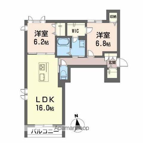 グランデュオ ウエスト(2LDK/1階)の間取り写真