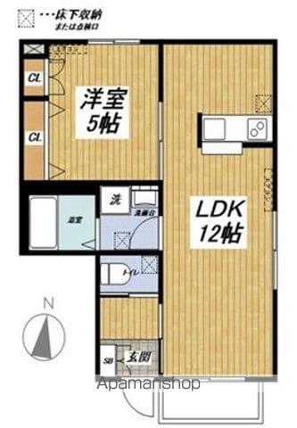 メゾンティアラ(1LDK/1階)の間取り写真