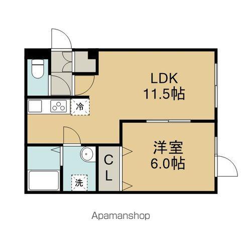 富士3丁目AP(1LDK/2階)の間取り写真