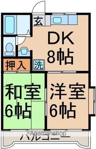 コーポ藤NO5(2DK/1階)の間取り写真