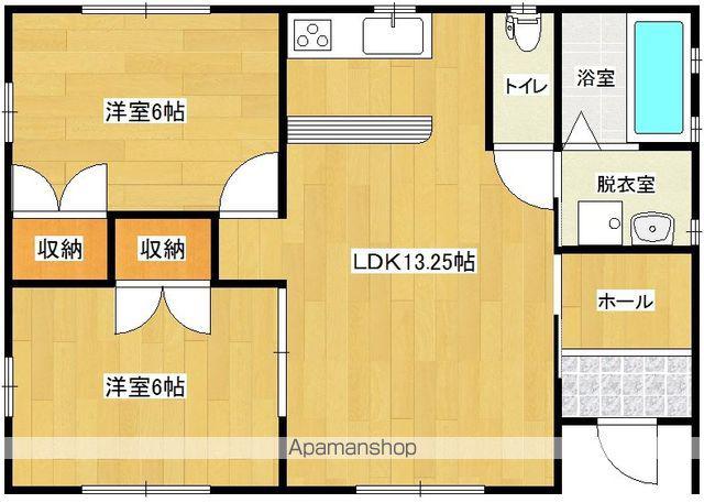 吉都線 谷頭駅 バス乗車時間:9分 下金田バス停で下車 徒歩3分 1階建 築12年(2LDK)の間取り写真