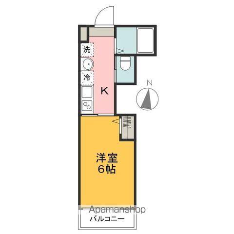 MELDIA元加治(1K/1階)の間取り写真