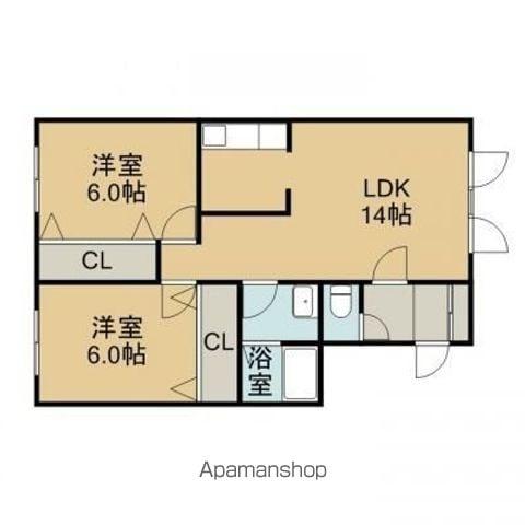 グランドハイムTOKITOU-A(2LDK/1階)の間取り写真