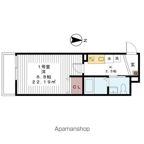 サンズ幕張(1K/1階)の間取り写真