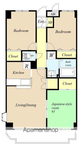 八千代TYプラザA棟(3LDK/4階)の間取り写真