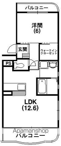 スプリング・ウインド(1LDK/1階)の間取り写真