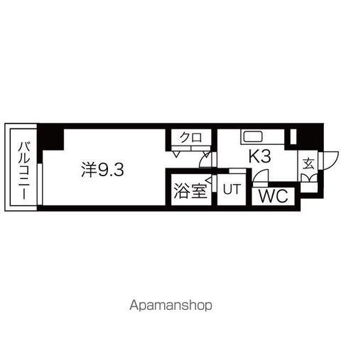 ISM今池(1K/9階)の間取り写真