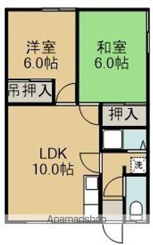 コーポKEN5(2LDK/1階)の間取り写真
