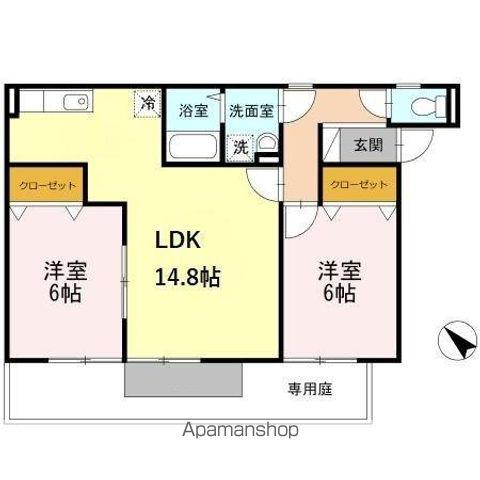 アプリコットハウス(2LDK/2階)の間取り写真