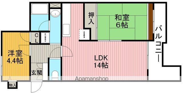 リブレ待兼山(2LDK/4階)の間取り写真