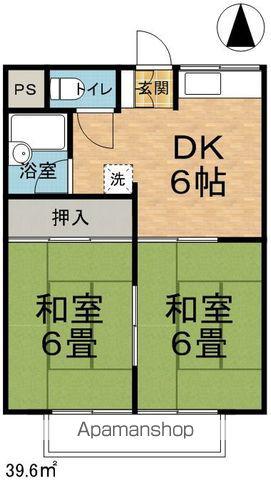 コーポマルタ(2DK/2階)の間取り写真