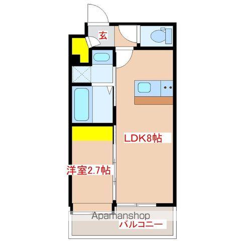 MIRAIAL藤崎(1LDK/2階)の間取り写真