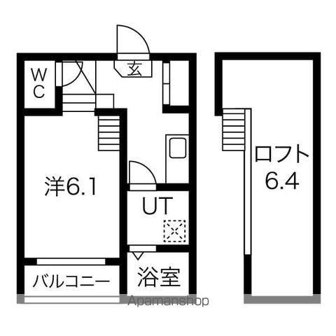 グランビル上小田井(1K/1階)の間取り写真