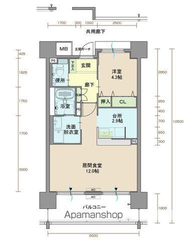 ウィステリア北小路(1LDK/4階)の間取り写真