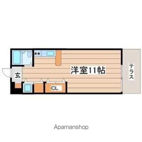 オーシャンハイツ(ワンルーム/2階)の間取り写真