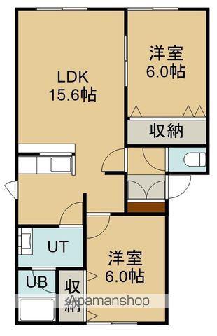 アイパレス中野Ⅱ(2LDK/1階)の間取り写真
