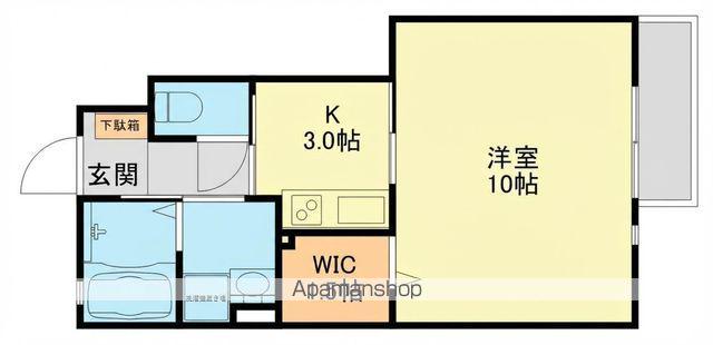 ウエストパレスⅡ(1K/1階)の間取り写真