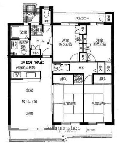 入間扇町屋団地19号棟(4LDK/5階)の間取り写真