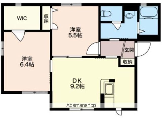 グランパッサージュA(2DK/1階)の間取り写真