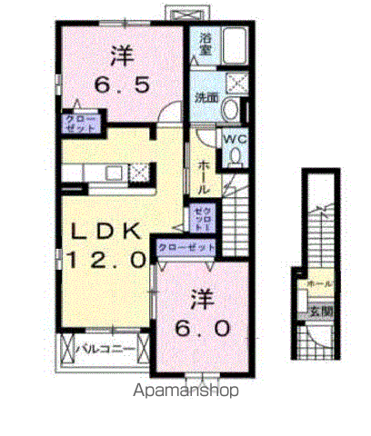 マ・シャンブル(2LDK/2階)の間取り写真