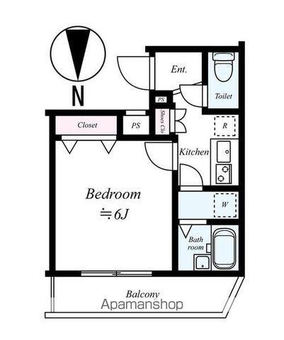 スカイコート都立家政イースト(1K/3階)の間取り写真