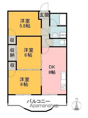 ファミール上松(3DK/2階)の間取り写真