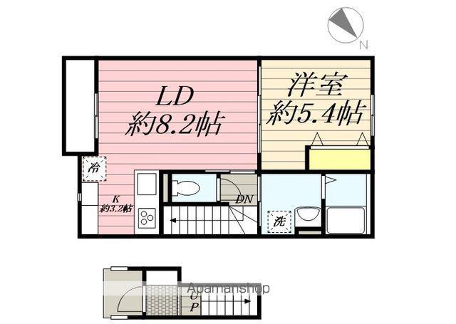 LILY津田沼(1LDK/2階)の間取り写真