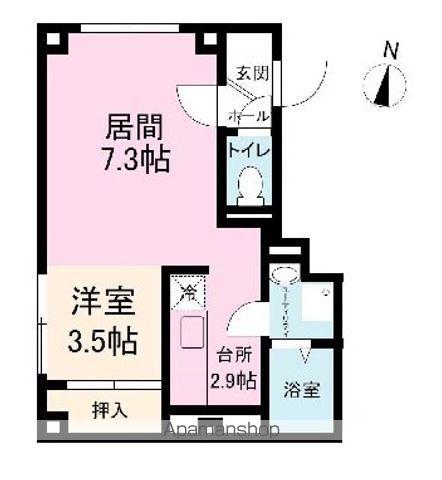 ジュ31(1LDK/3階)の間取り写真