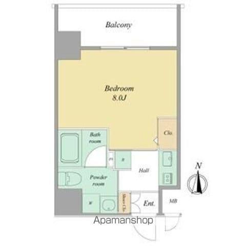 レジディア白壁(1K/10階)の間取り写真